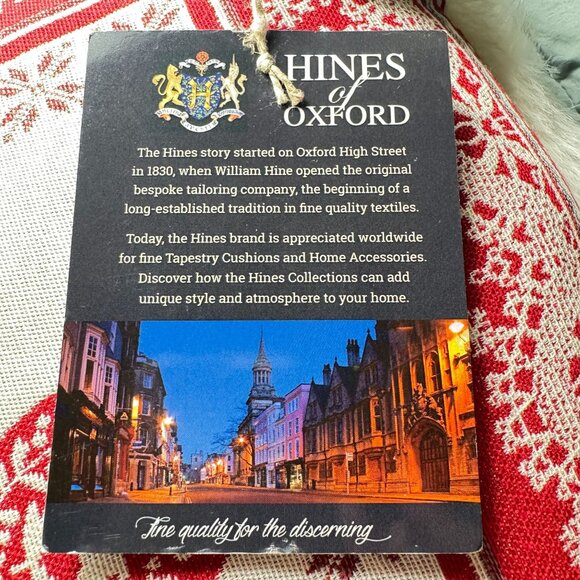 Hines Of Oxford Luxury Tapestry Accent Pillow Heart  Bird Faux Fur 18" New - Picture 4 of 8